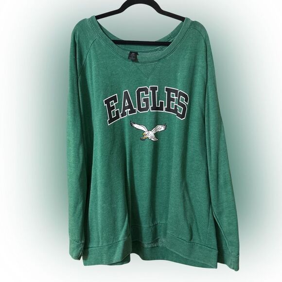 Nwt women’s 4x NFL Green Philadelphia Eagles Sweatshirt - Picture 1 of 2
